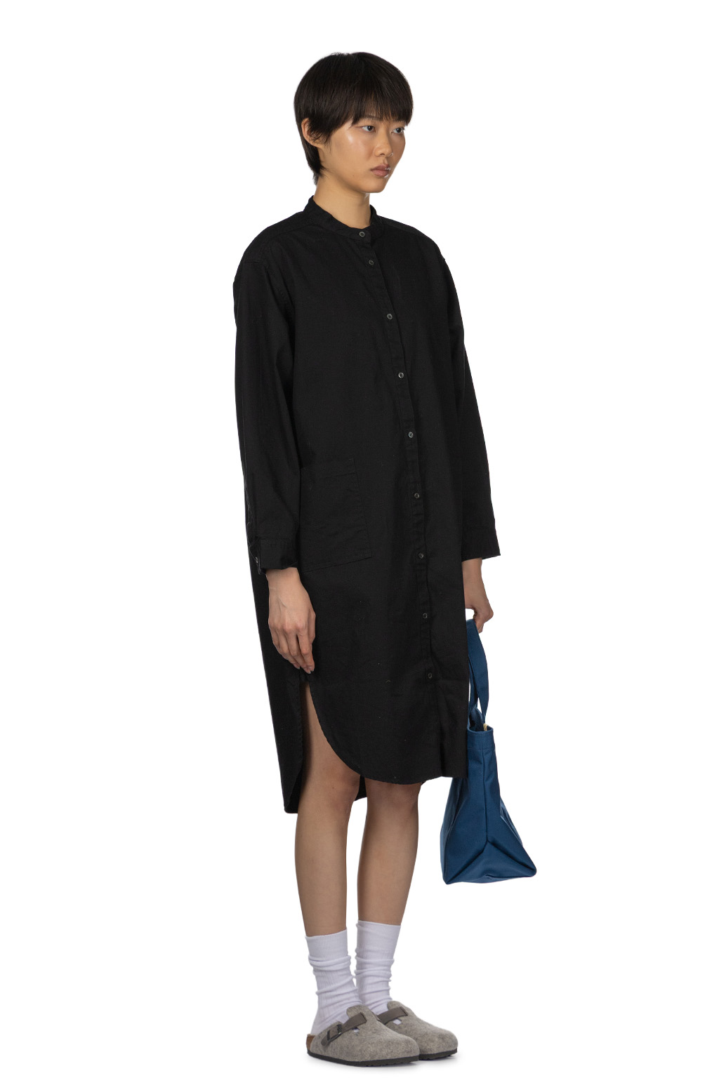 Nachukara - Oxford Washed Band Collar Dress